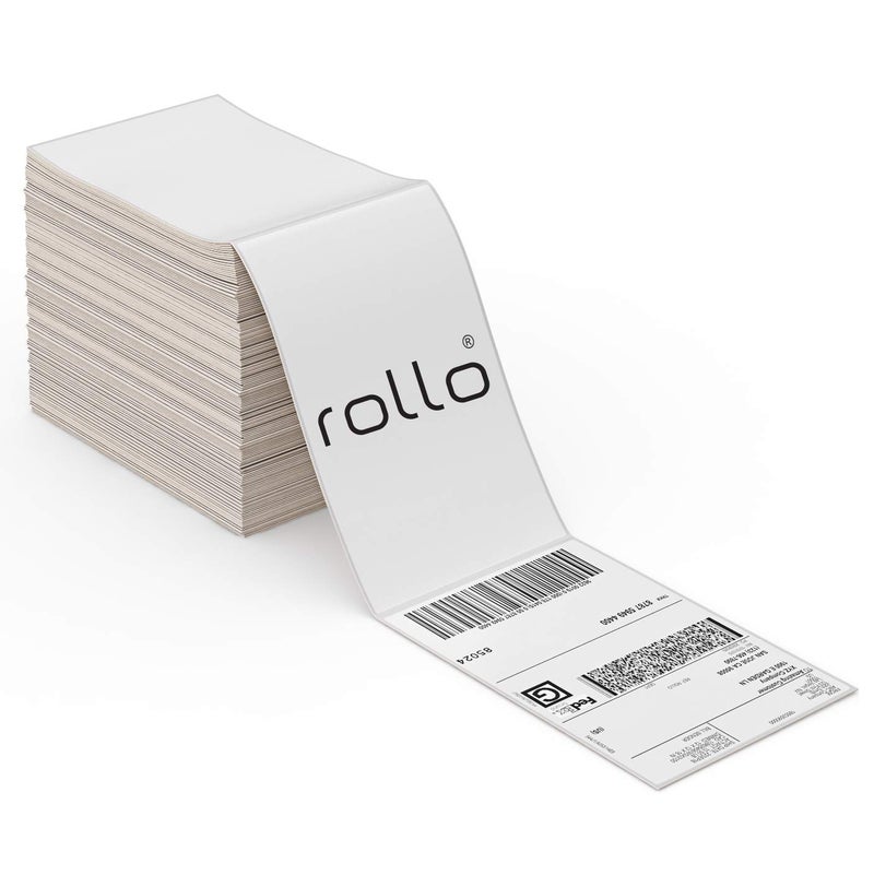 Rollo Direct Thermal Shipping Labels - Pack of 500 4x6 Thermal Labels Fanfold - Perforated and Strong Adhesive (Commercial Grade) - Image 1
